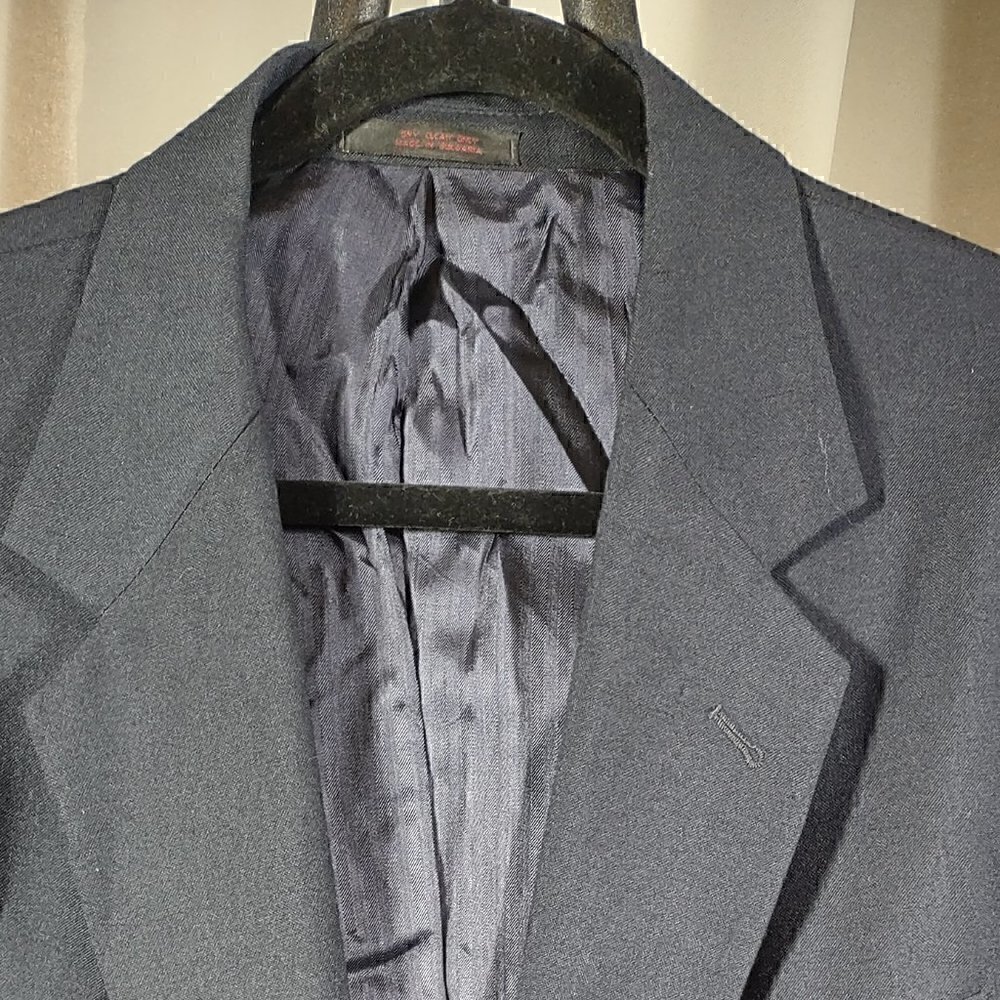 STANLEY BLACKER Men Size 44L Dark Blue Blazer - Picture 2 of 9